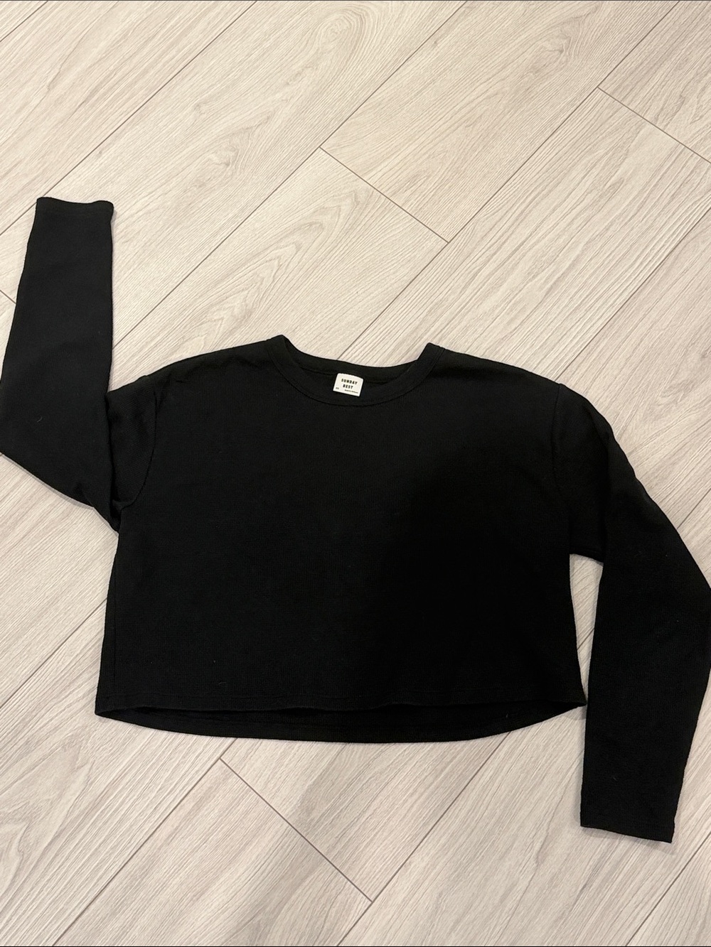 Sunday Best Black Cropped Crewneck Top